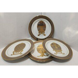 Muirfield New York Victorian Lace #9338 Salad Plates 8.25" Set of 4 Gold Trim